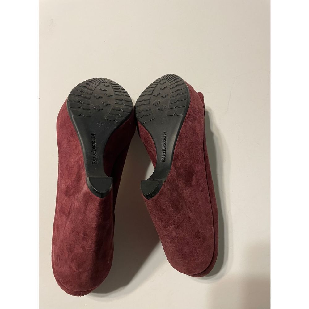 Enzo Angiolini Suede Leather Wedge Heels with Bow - Picture 11 of 16